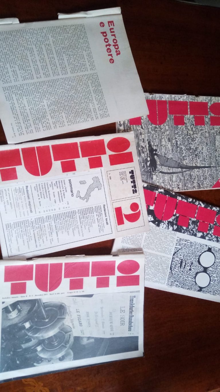TUTTI Europa ventitrenta, Alcuni numeri di "TUTTI" usciti negli anni '70