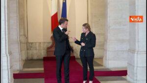 Incontro Meloni-Macron, Emmanuel Macron e Giorgia Meloni