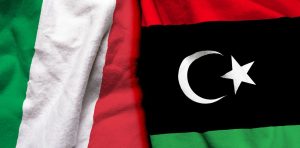 Le bandiere italiana e libica