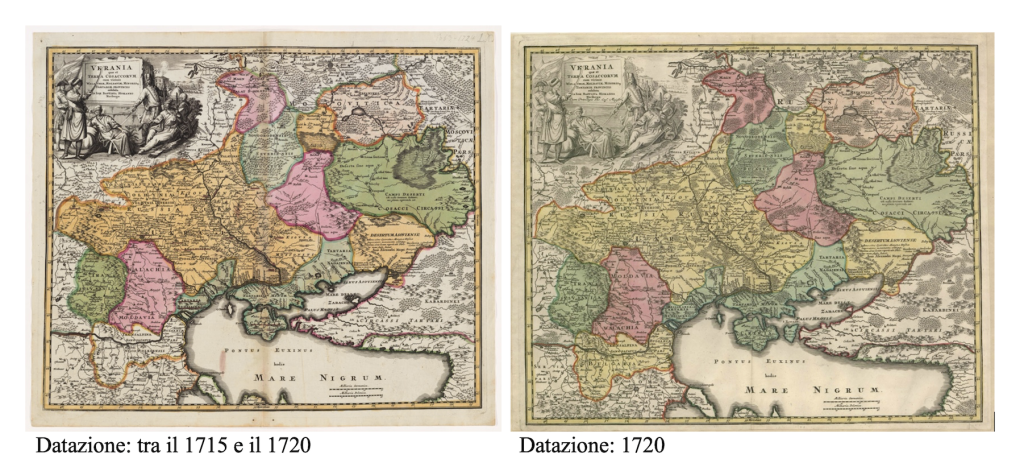 Figura 3 – Due mappe del Homann con nomi mutati