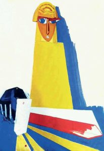 «Uomo con la spada», 1962-1963. Carta, guazzo 81 x 57. Art Foundation “Dukat”