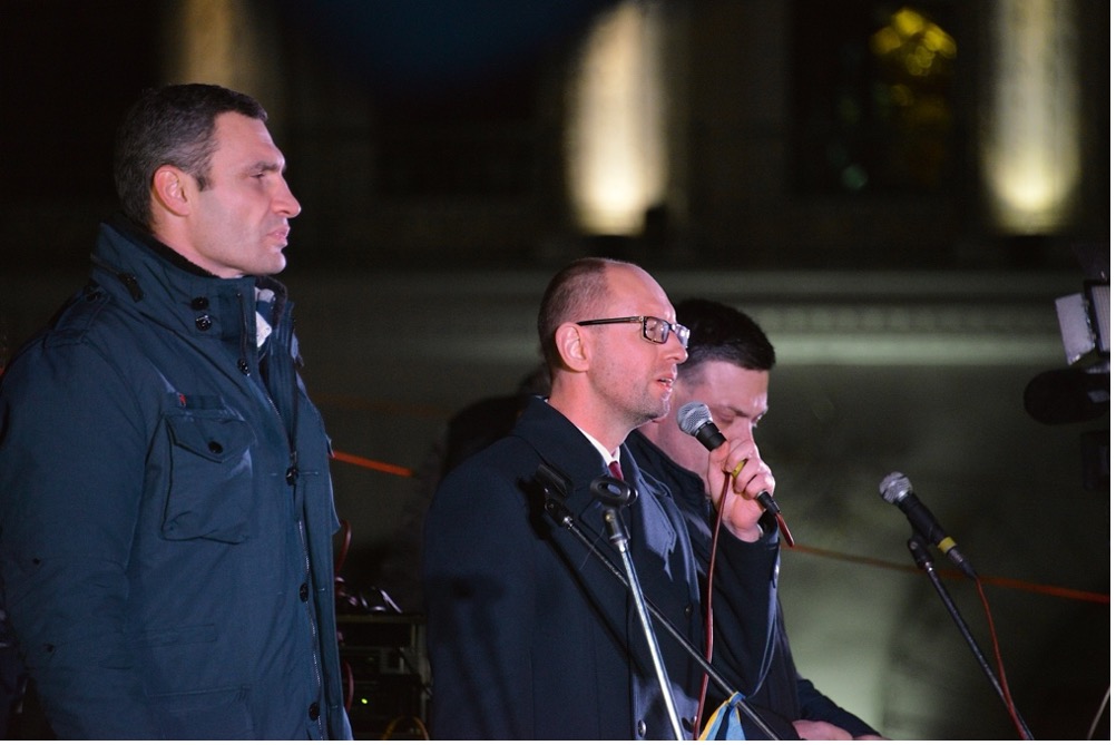 I leader dell’opposizione durante l’Euromaidan, Kyiv, novembre 2013. Fonte: Wikipedia.