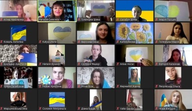 Lezione online con gli studenti dell’Università Nazionale Pedagogica di Ternopil. Foto dell’autrice.